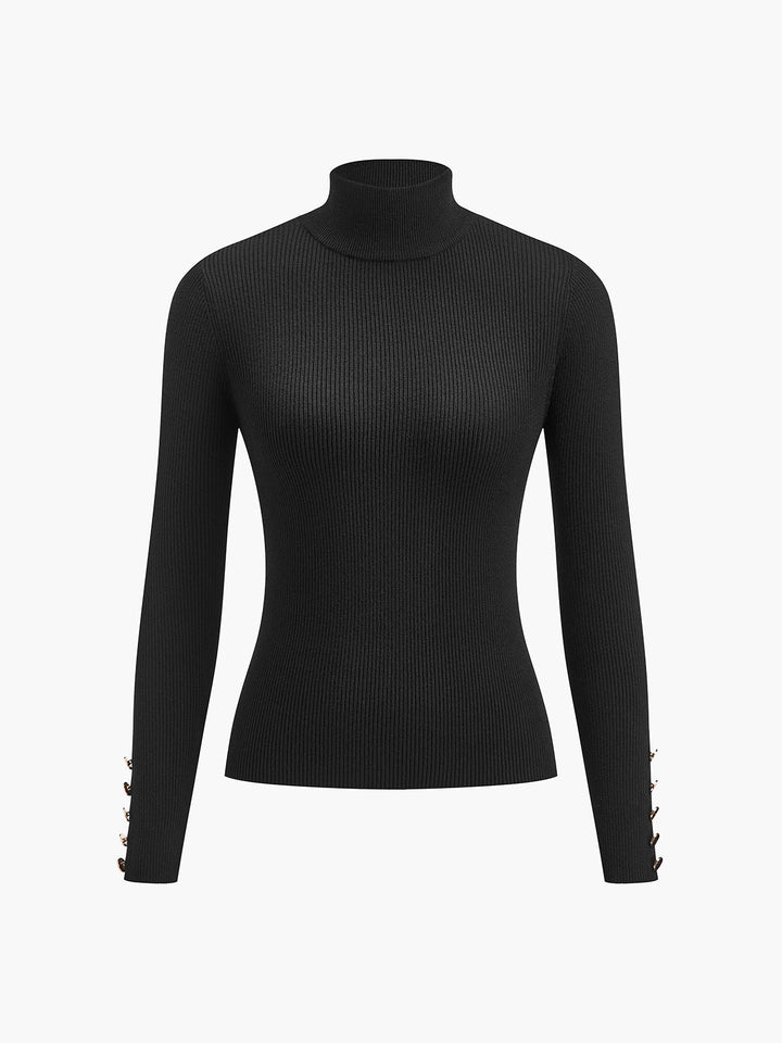 Versatile Mock Neck Skinny Sweater