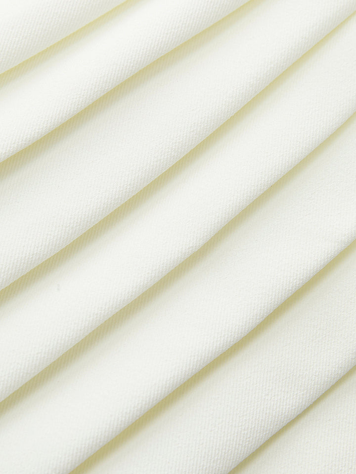 Pleated Cuff Collar Tied Button Shirt