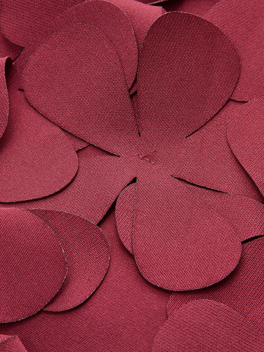 Mid-Waist Petal-Detail A-Line Skirt