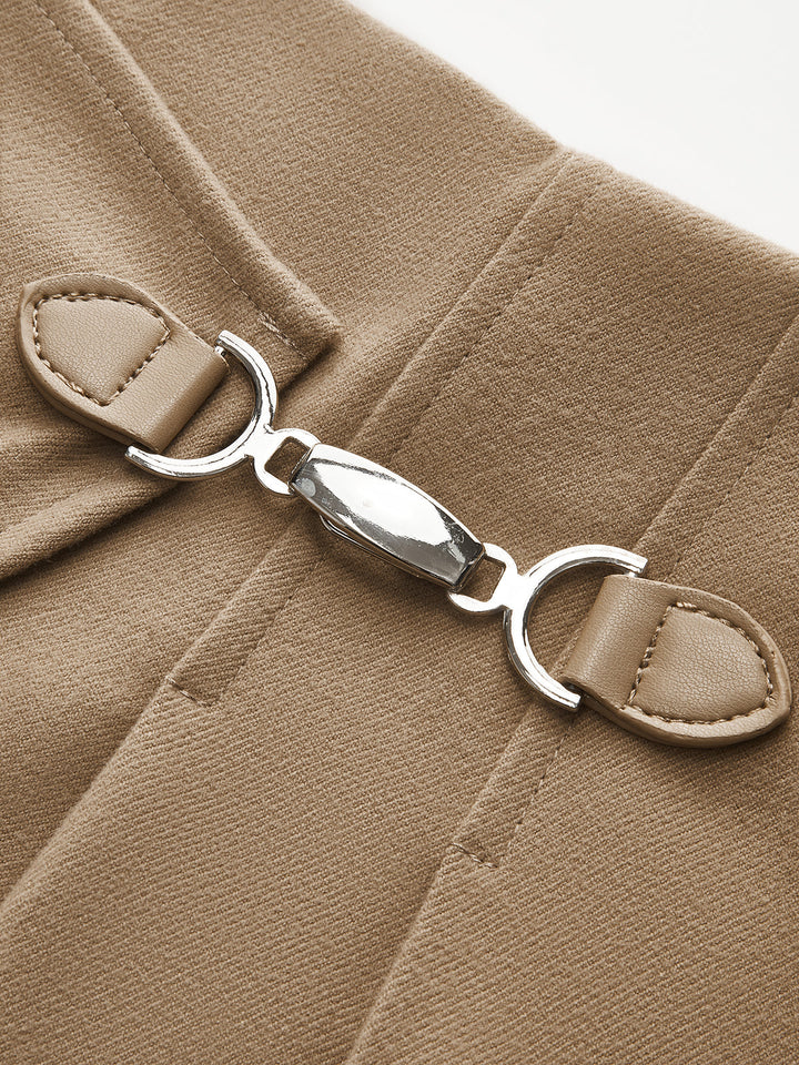 Magnet Closure Pleated Mini Skirt