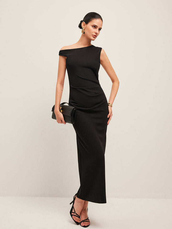 Asymmetrical Shoulder Dress
