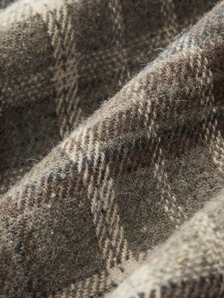 Mid-Waist Checked A-Line Skirt