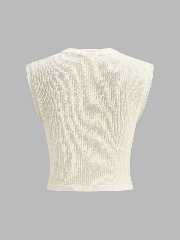 V-Neck Knot Front Sleeveless Top