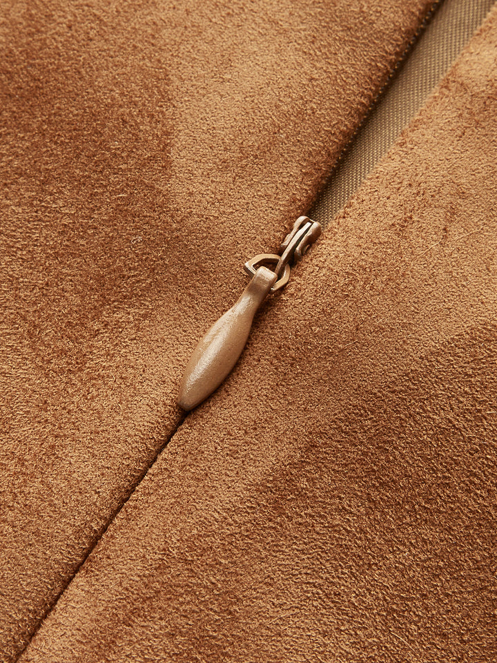 Minimalist Suede Mini Skirt