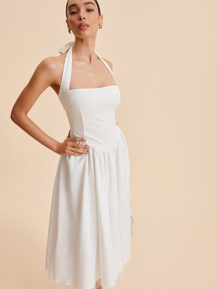 Halter Backless Zipper Sleeveless Dress