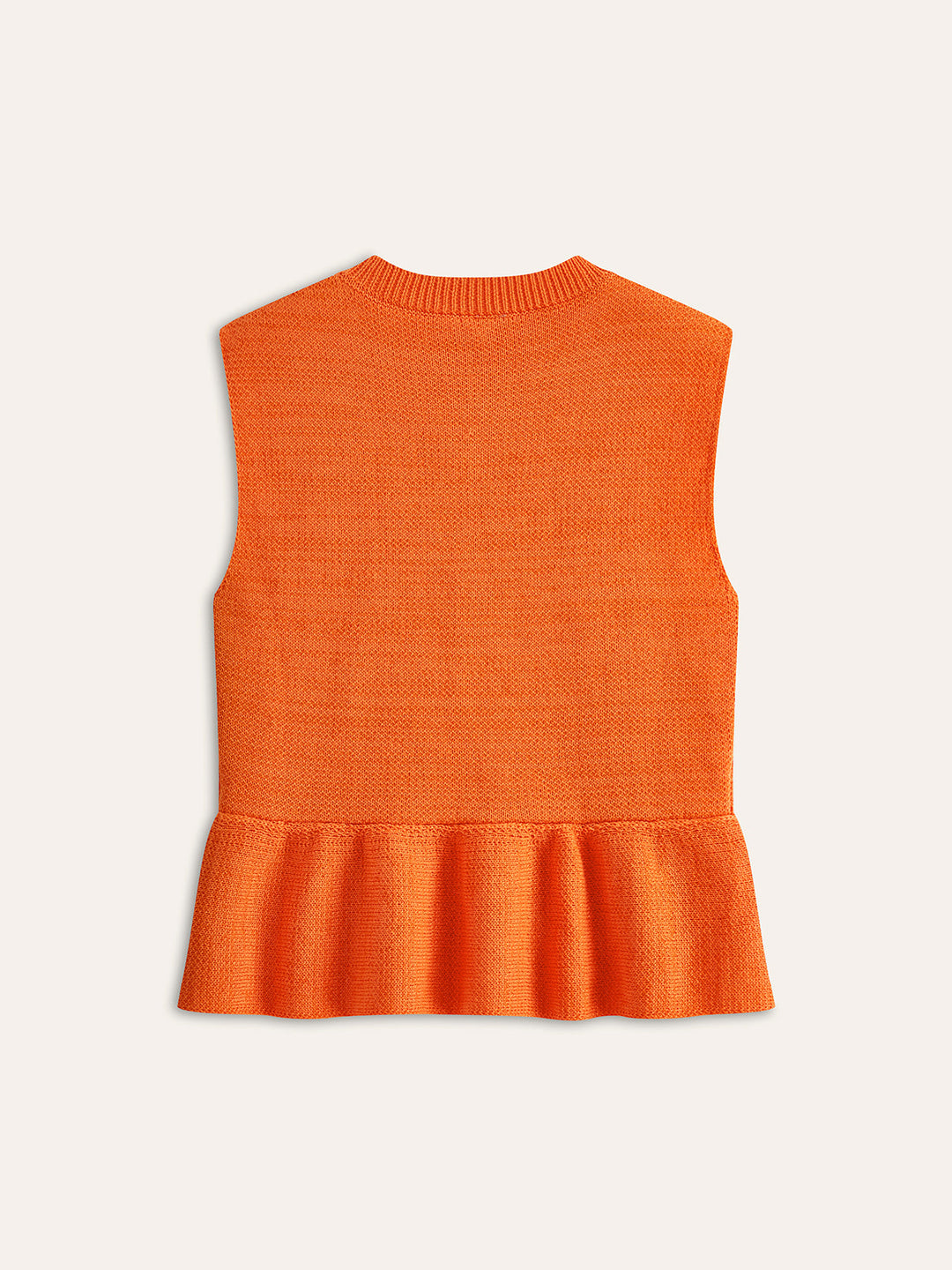 Sleeveless Ruffle Hem Sweater Vest