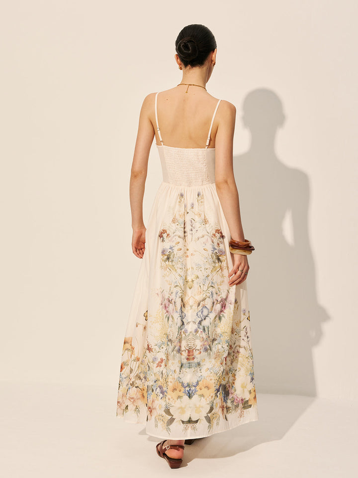 Square Neck Floral Print Dress