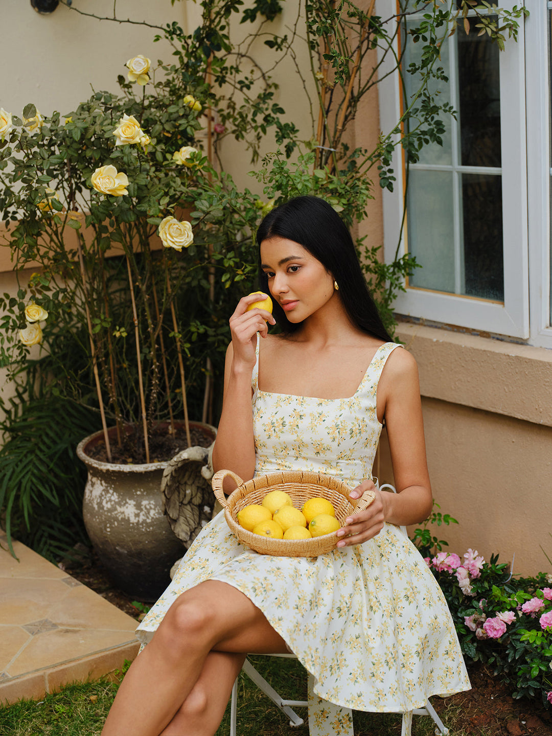 Floral Print Bow Back Dress