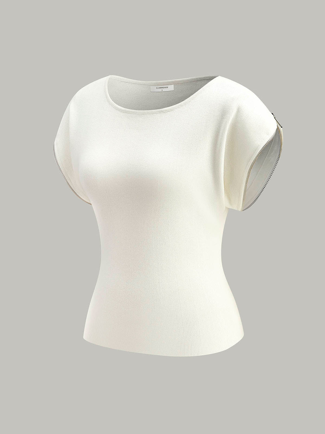Short-Sleeve Ribbed Knit Top