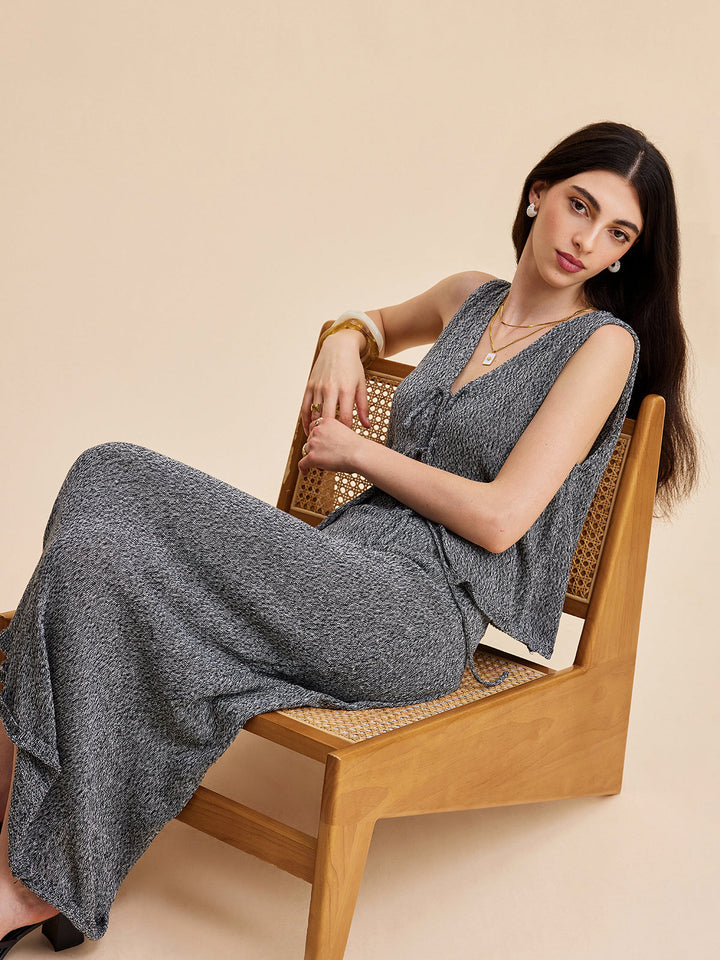 Tie Long Knit Vest