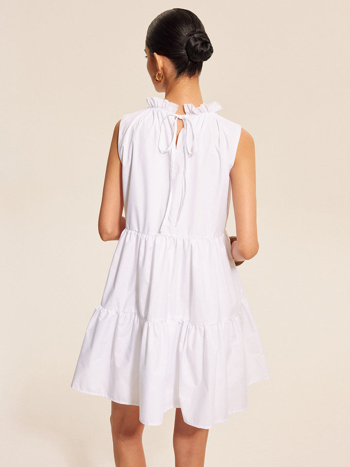 Ruffled Tie Back Tiered Dress