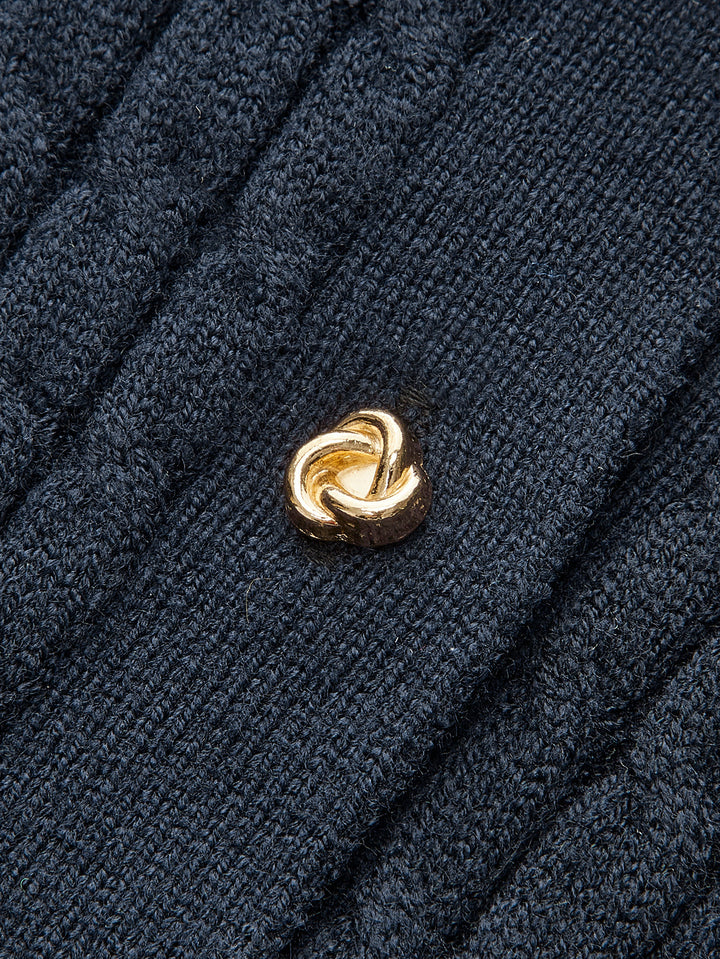 Ribbed Knit Polo Shirt