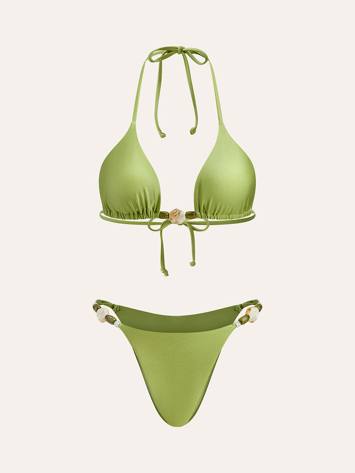 Strappy Ruffle Detail Bikini Set