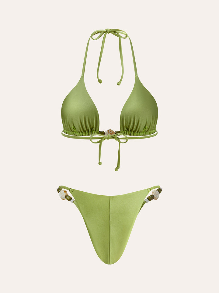 Strappy Ruffle Detail Bikini Set