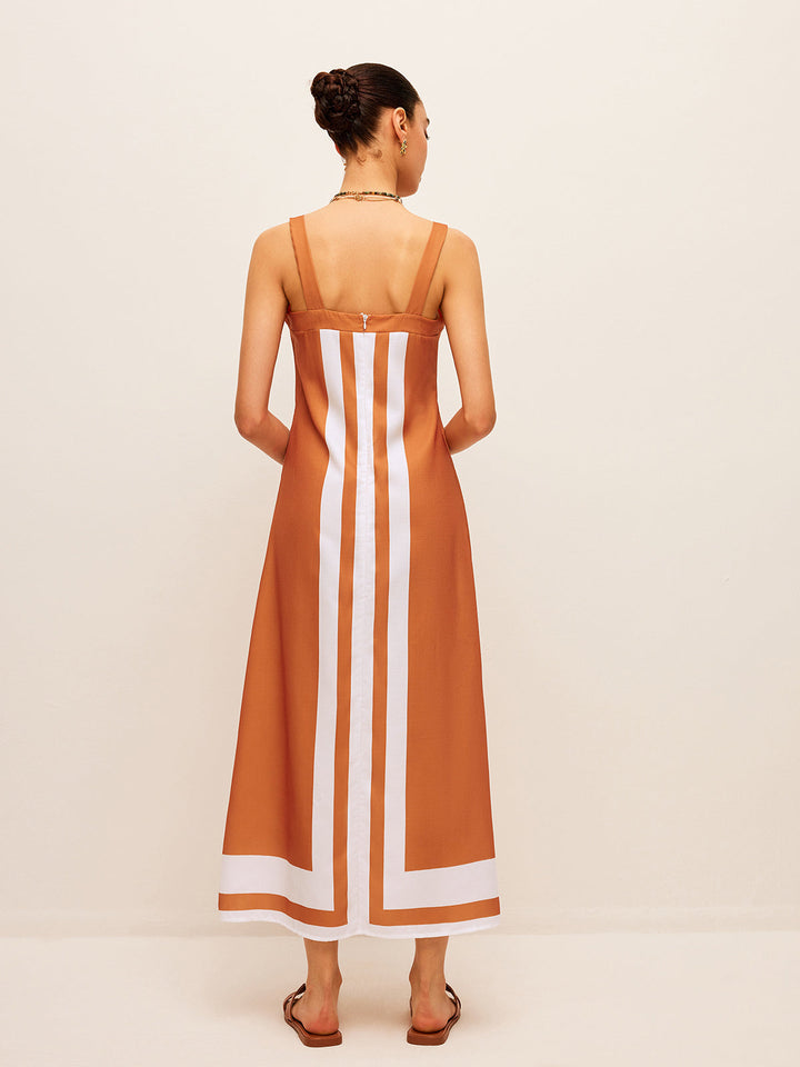 Color Block Square Neck Dress