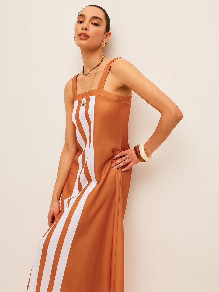 Color Block Square Neck Dress