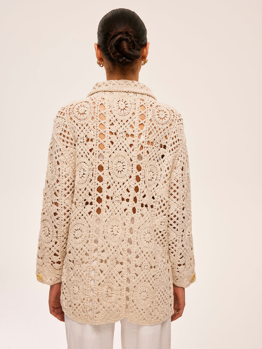 Crochet Button Detail Cardigan