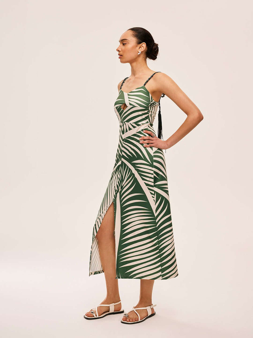 Tassel Detail Slit Cami Dress