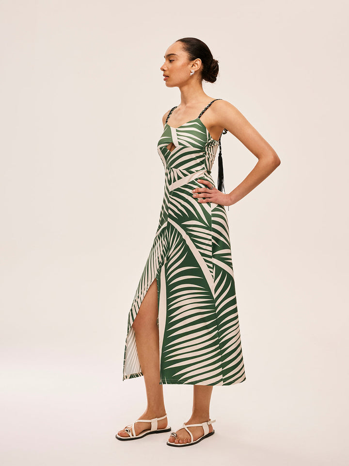 Tassel Detail Slit Cami Dress