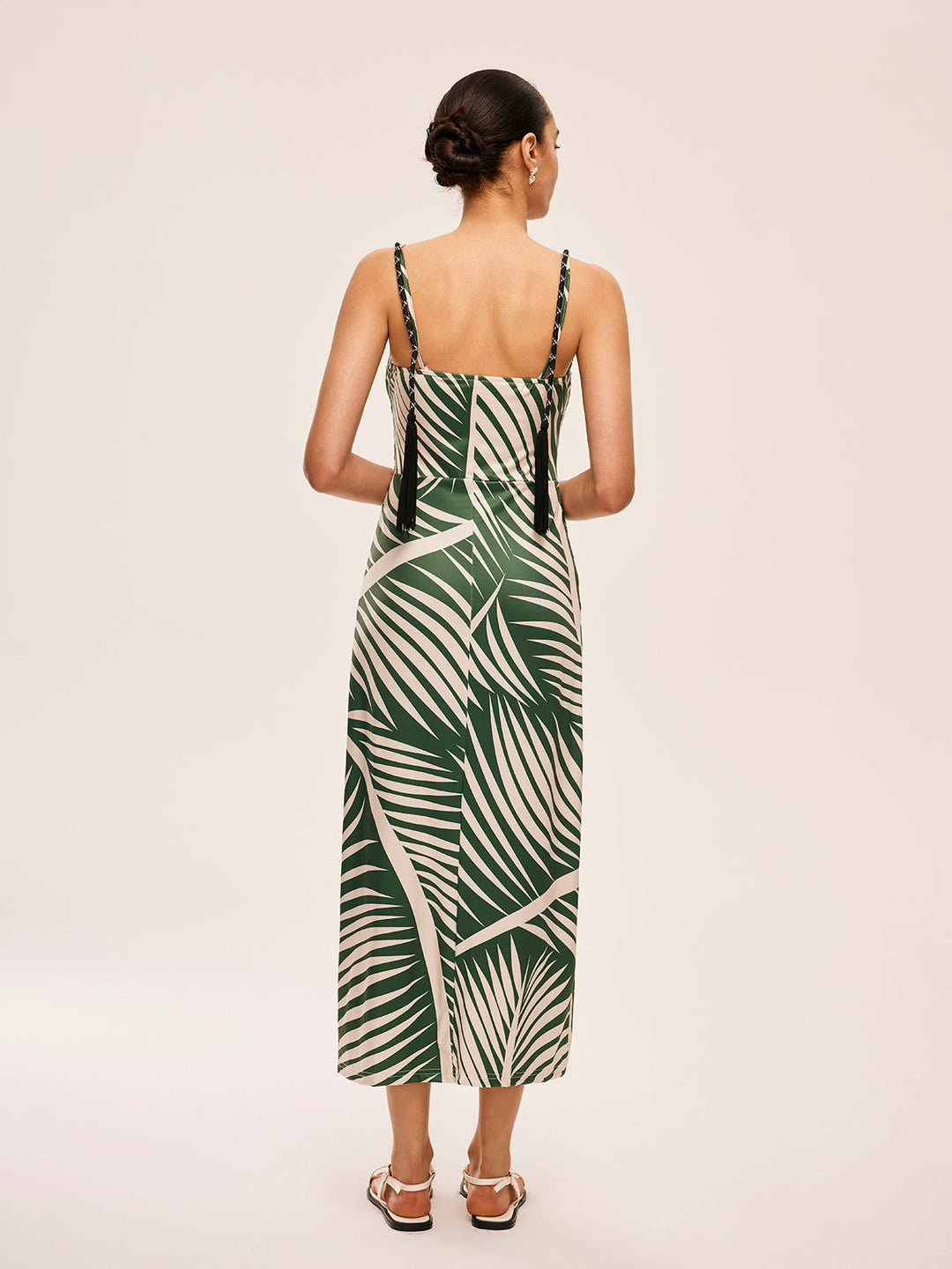 Tassel Detail Slit Cami Dress