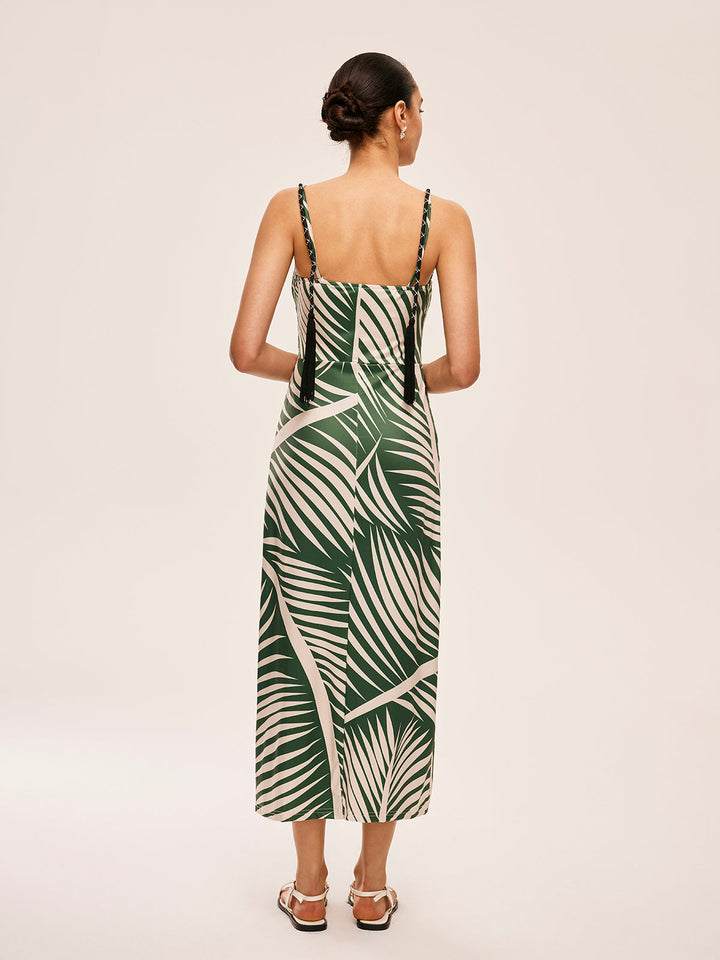 Tassel Detail Slit Cami Dress