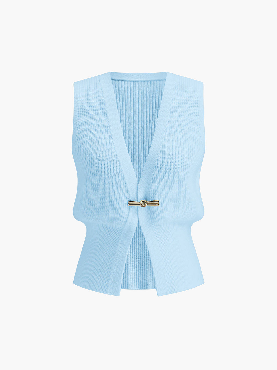 Metal Buckle Waisted Sweater Vest