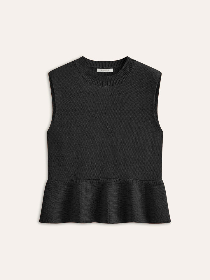 Sleeveless Ruffle Hem Sweater Vest