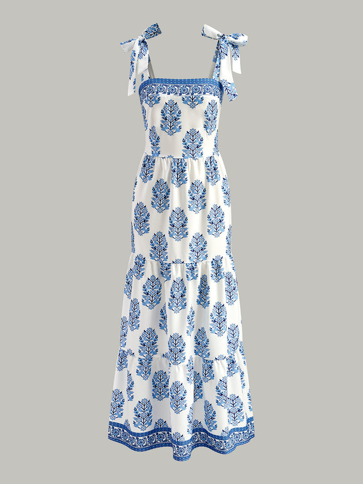 Floral Print Tie-Strap Dress
