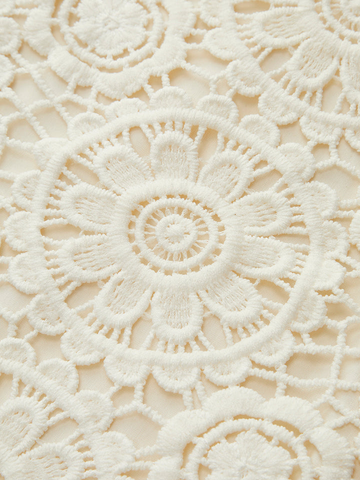 Sleeveless Crochet Lace Top With Ruffle Trim