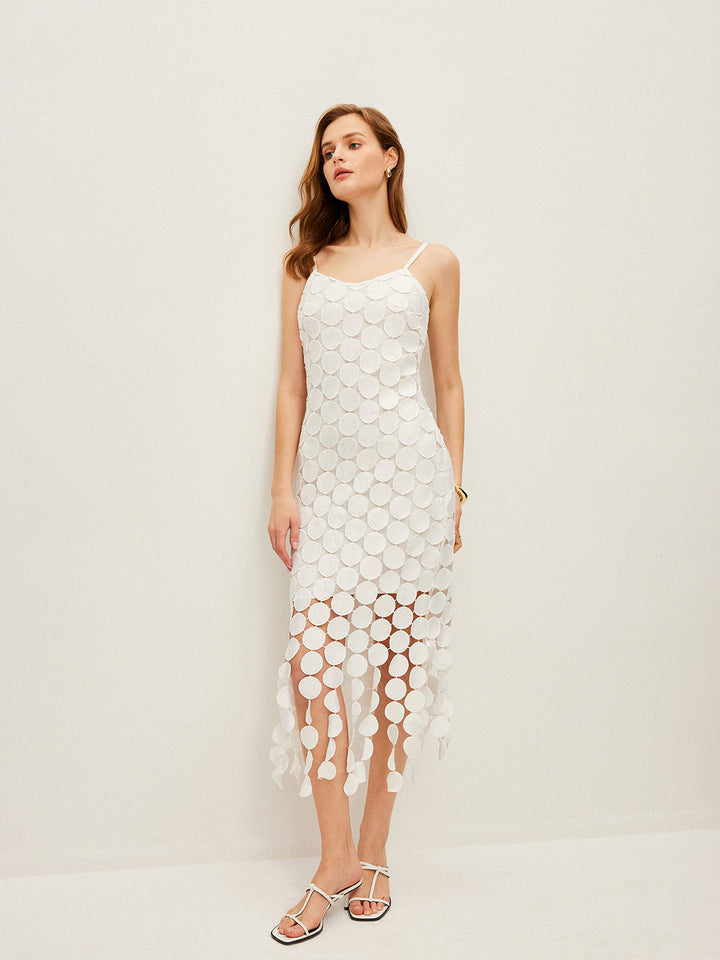 Laser Cut Multi Circle Double Layer Cami Dress
