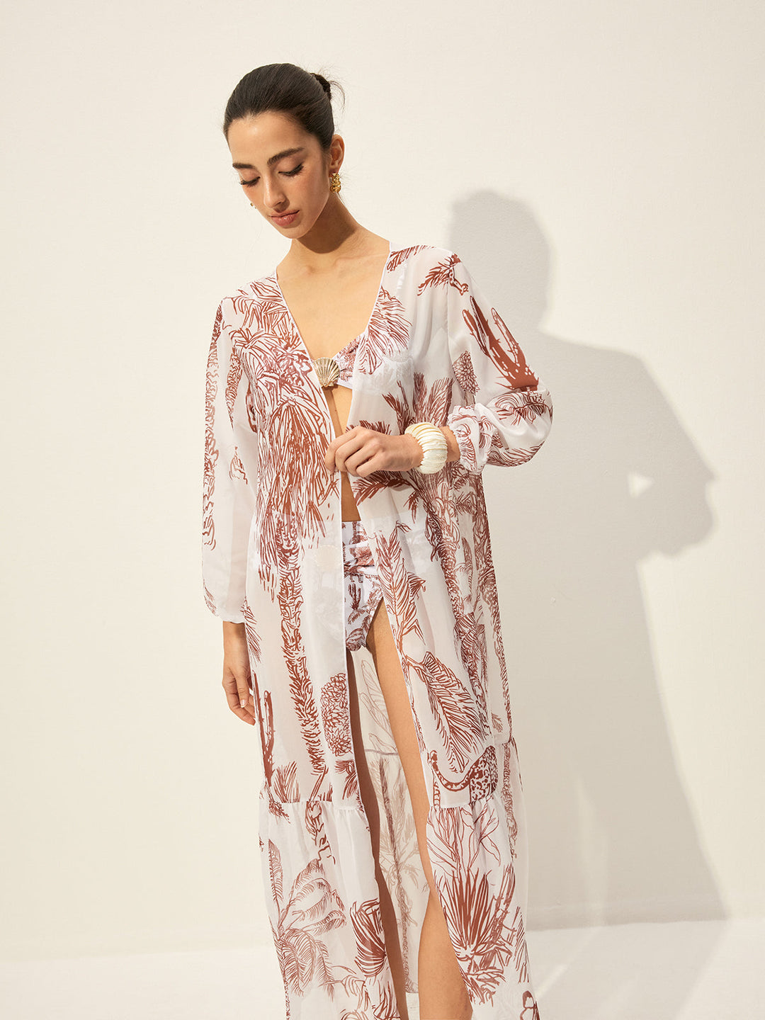 Floral Print Cover-Up Skirt