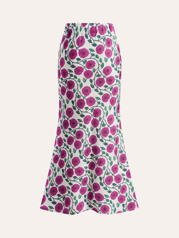 Boho V-Neck Drawstring Puff Sleeve Skirt Set