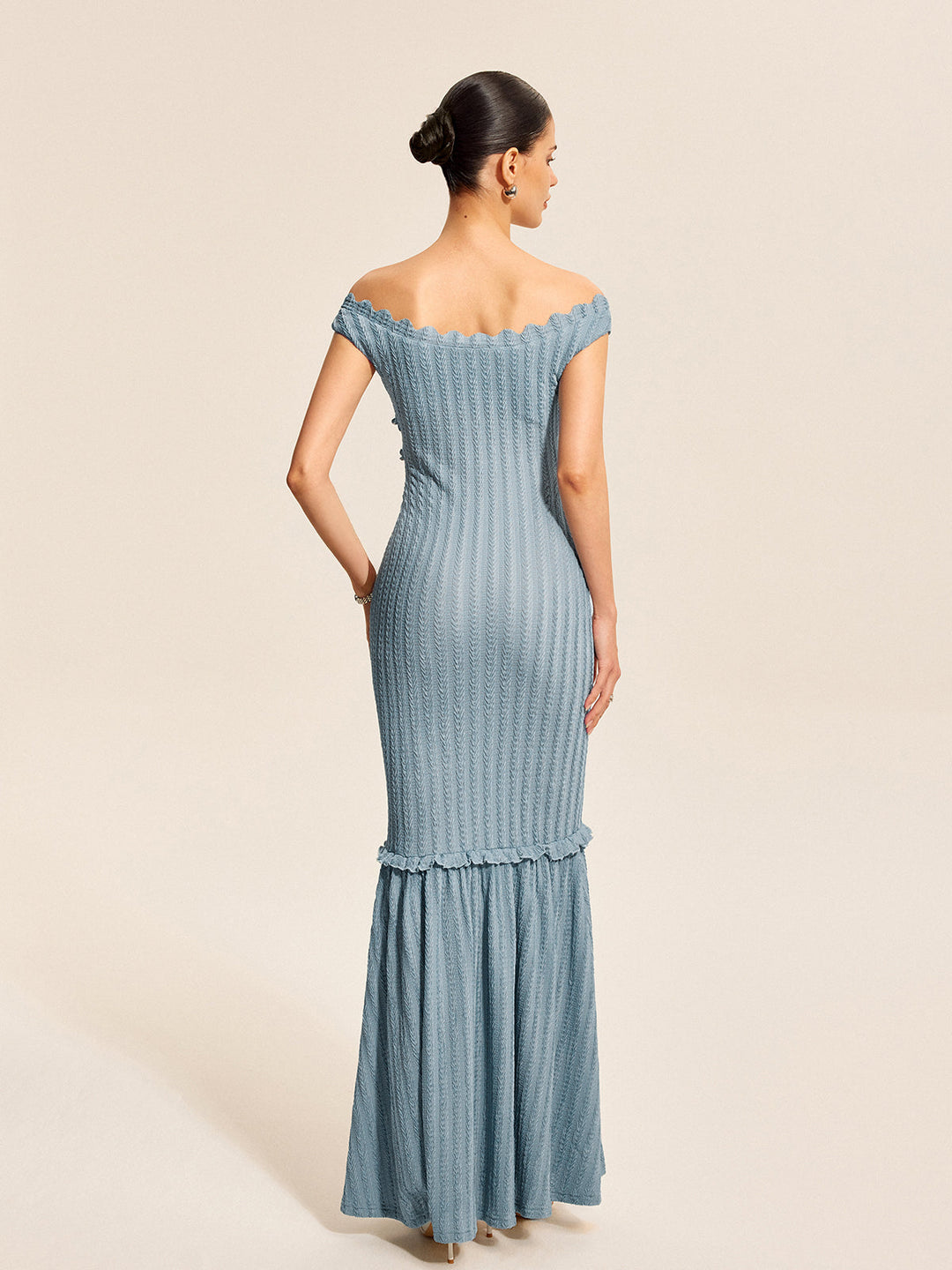 Off-Shoulder Ruffle Detail Dress