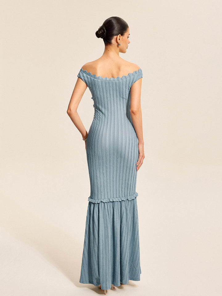 Off-Shoulder Ruffle Detail Dress