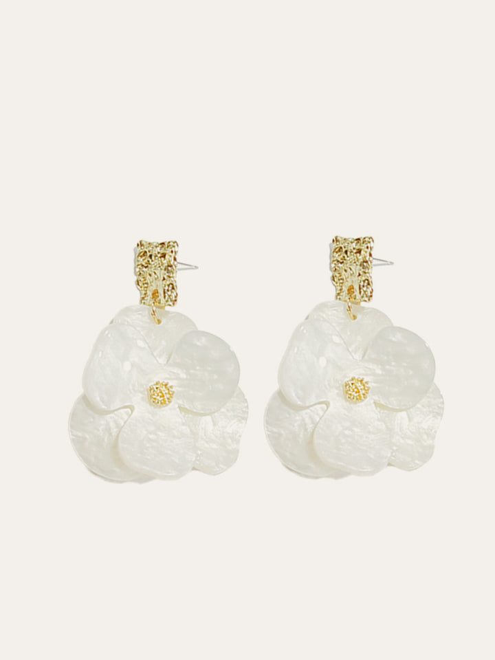 Golden Floral Dangle Earrings