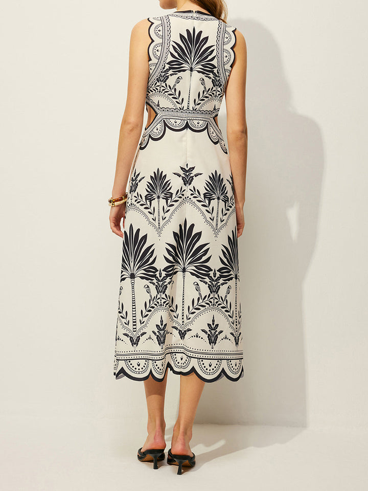 Boho Floral Cut-Out Dress
