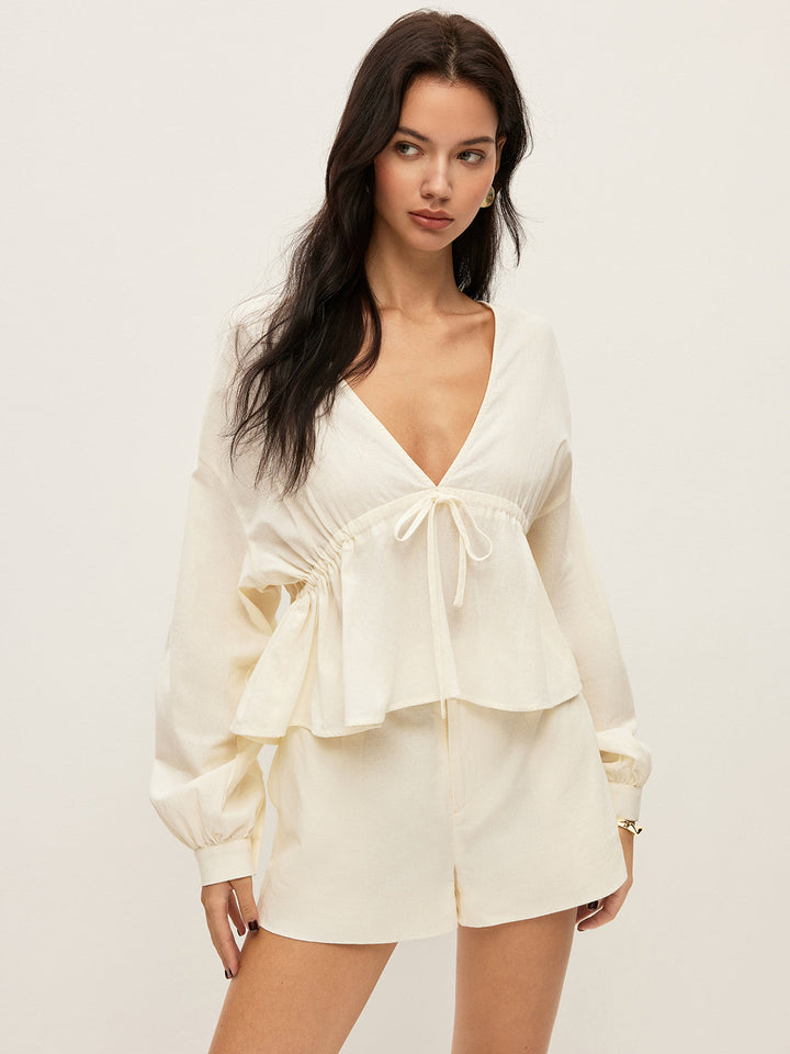 Cotton Pockets Shorts Set
