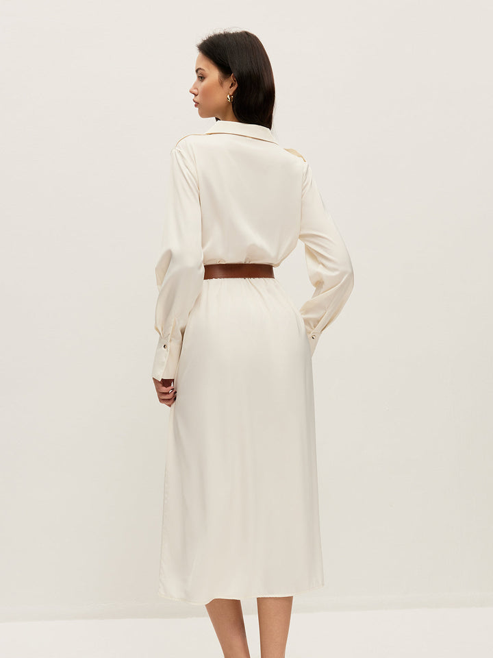Belted Wrap-Style Shirt Dress