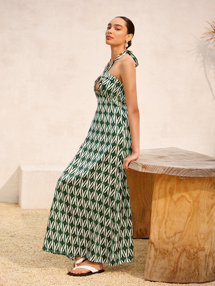 Halter Neck Keyhole Dress