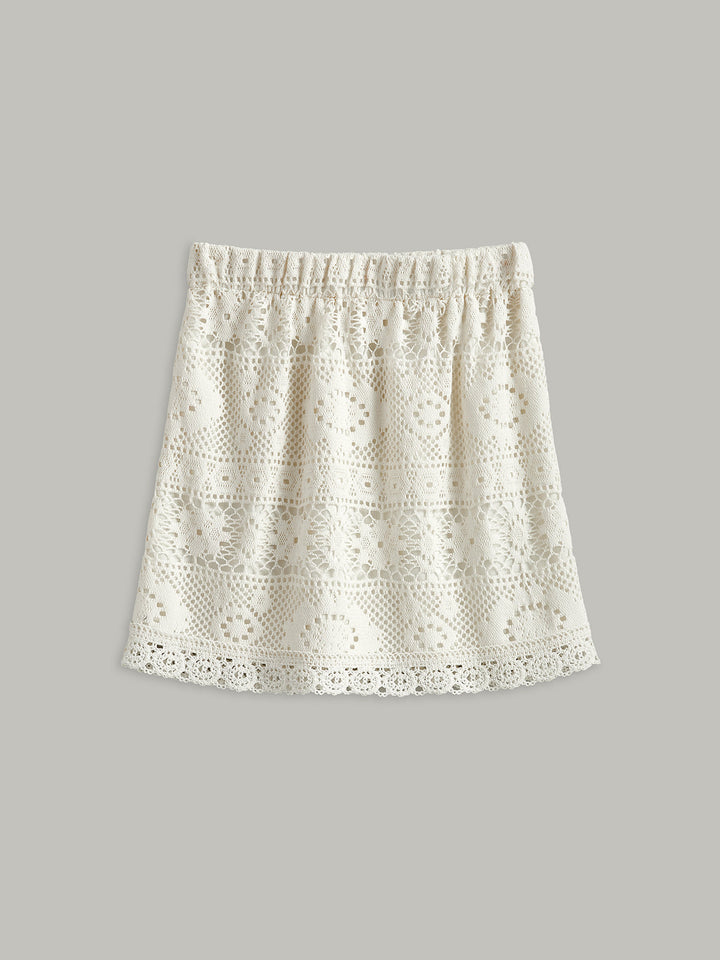 Crochet Tie-Back Semi-Sheer Skirt Set