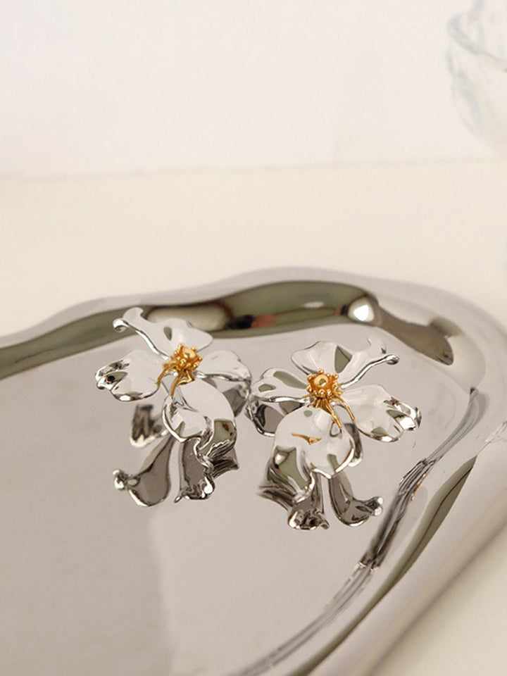 Metal Flower Earrings