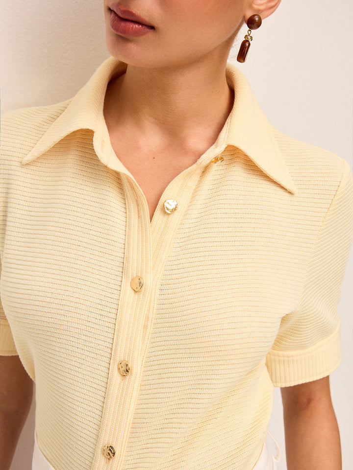 Short Sleeve Knit Polo Shirt