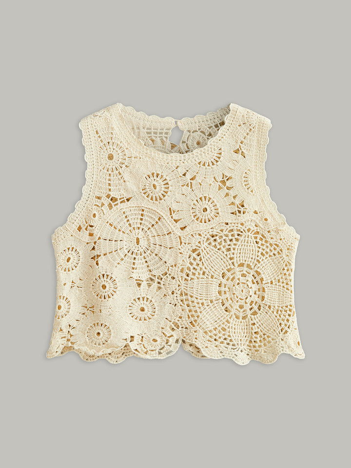 Sheer Sleeveless Crochet Top