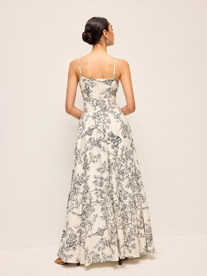 Floral Print Ruched Cami Dress