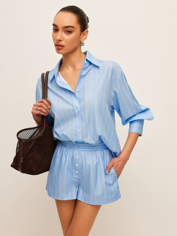 Striped Tie-Back Shirt
