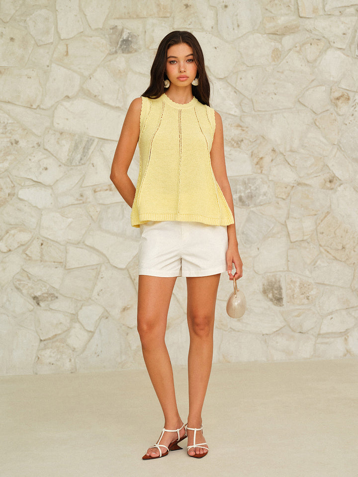 Eyelet Knit Vest