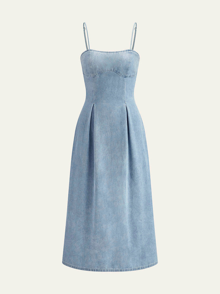 Minimalist Zipper Denim Dress