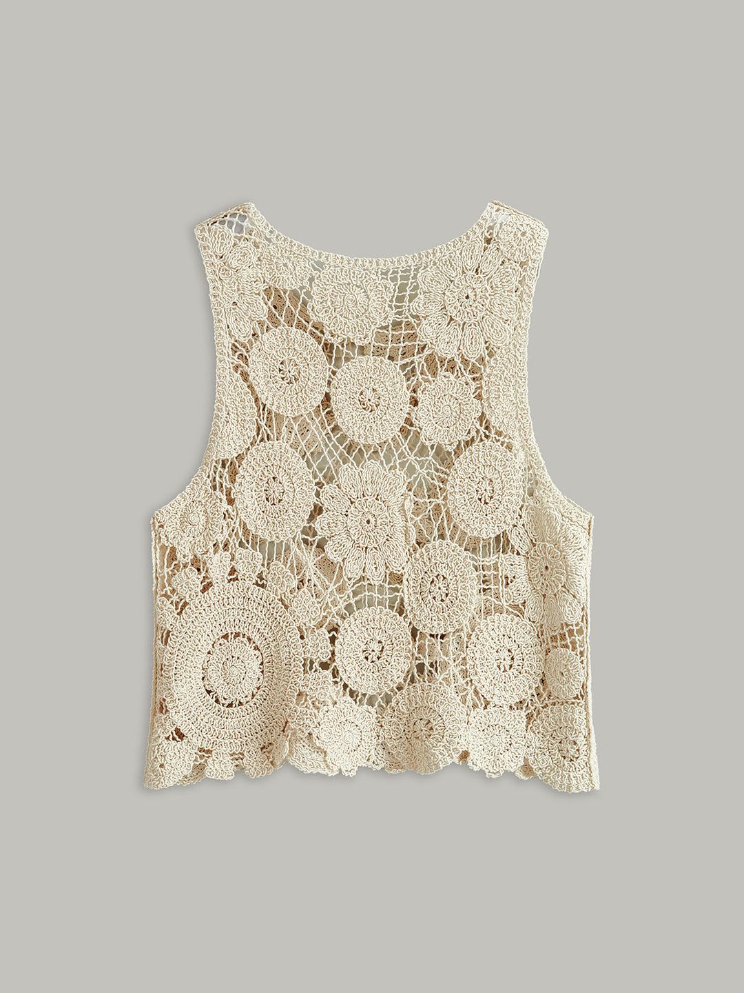Sheer Sleeveless Cotton Sweater Vest