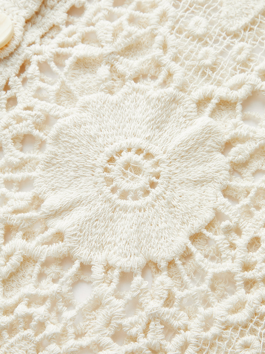 Crochet Lace Buttoned Cardigan