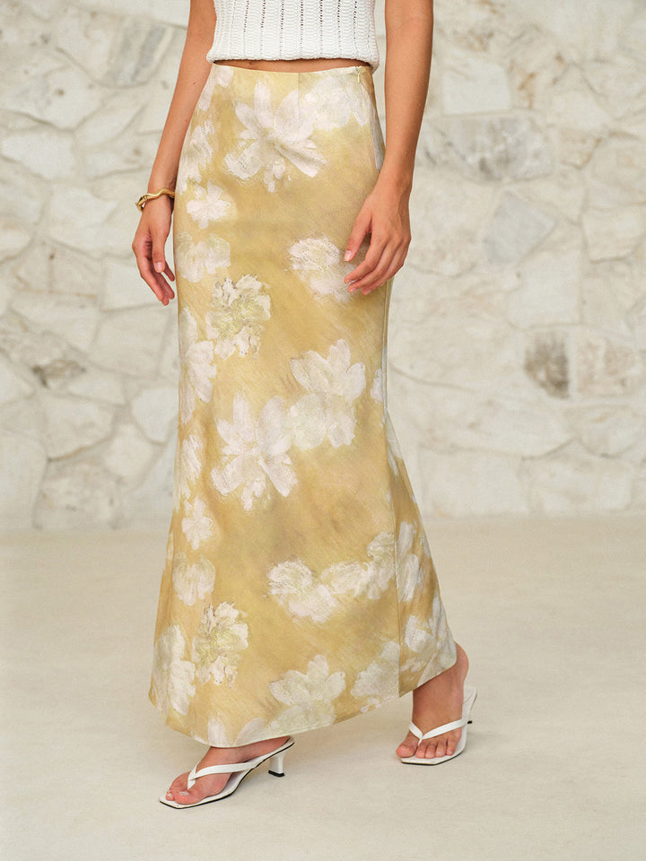 Floral Print Maxi Skirt